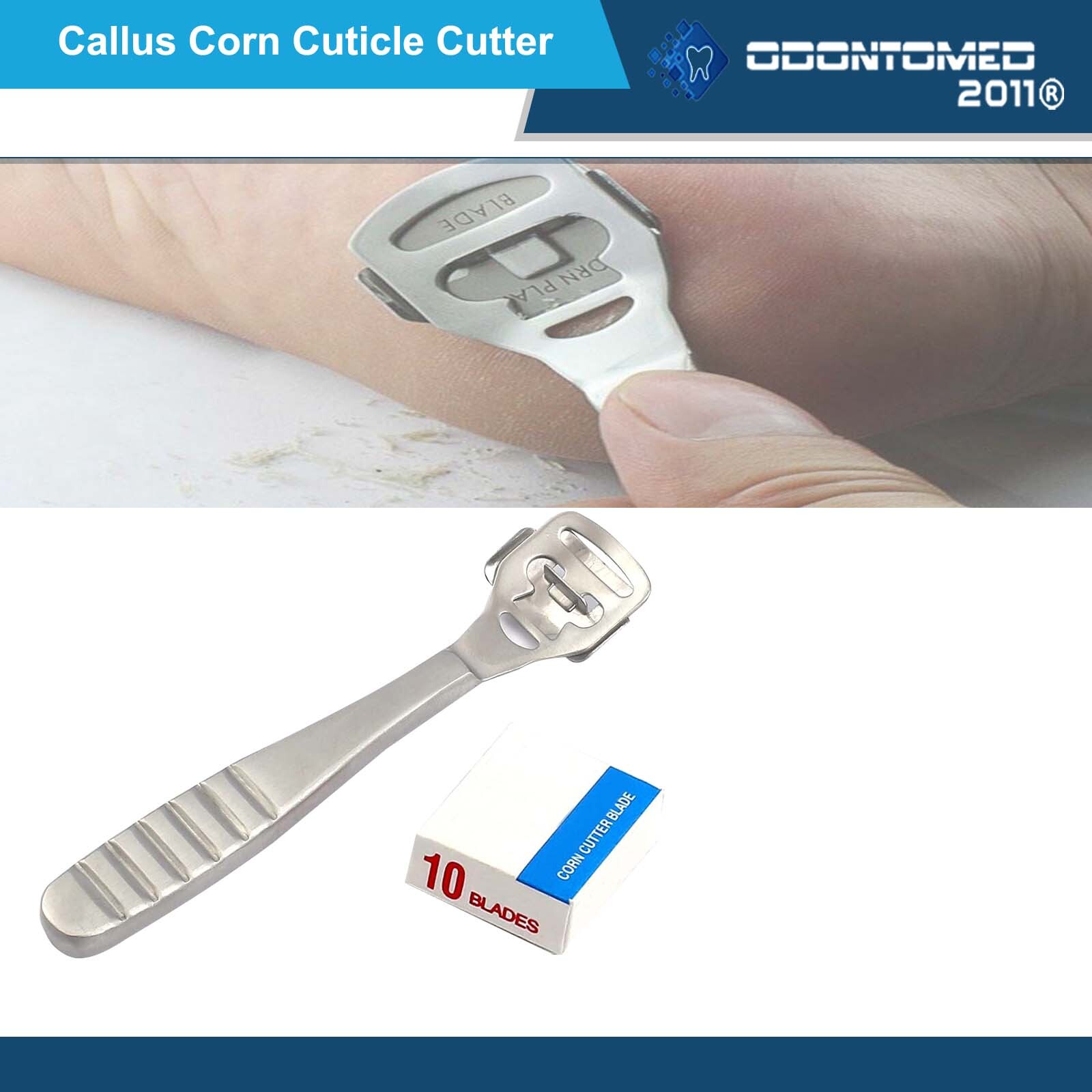 Skin Shaver Corn Cuticle Cutter Remover Rasp Pedicure File Foot + 10 Blades