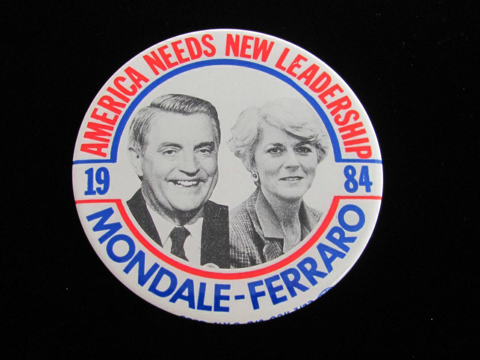 1984 Mondale for President 3" Pinback Button America Needs New Leadership