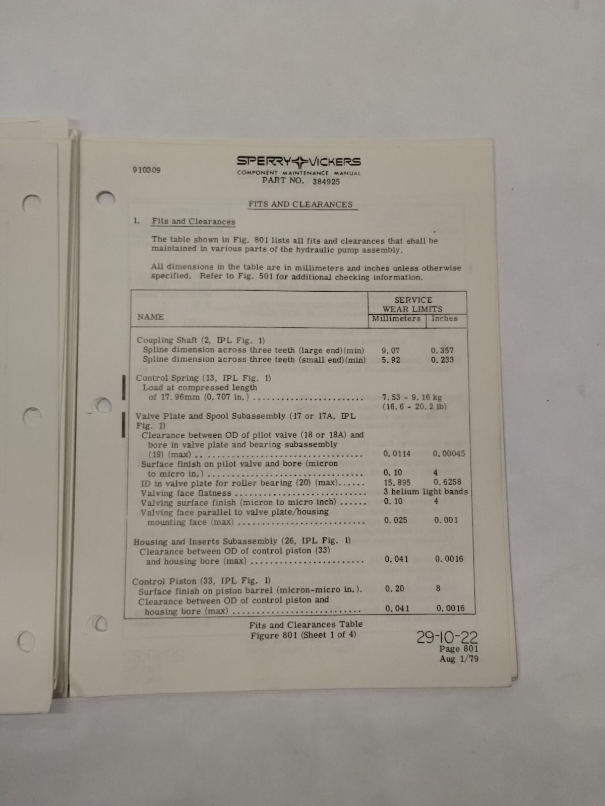 Sperry Vickers Variable Displacement Hydraulic Pump Assembly Maintenance Parts
