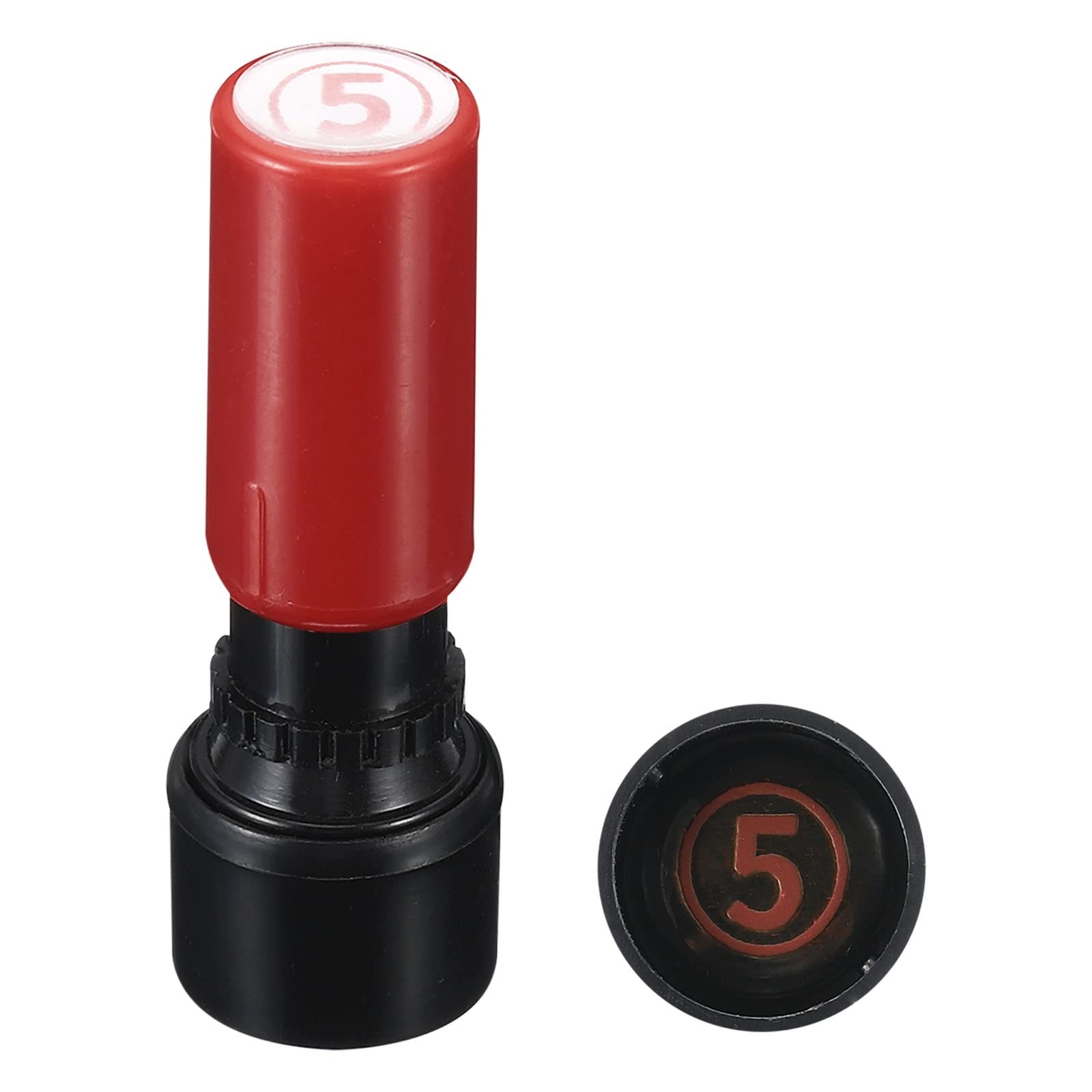 PATIKIL Number Stamps Self Inking, Numeral 5 7mm 18 x 56mm, Red Black