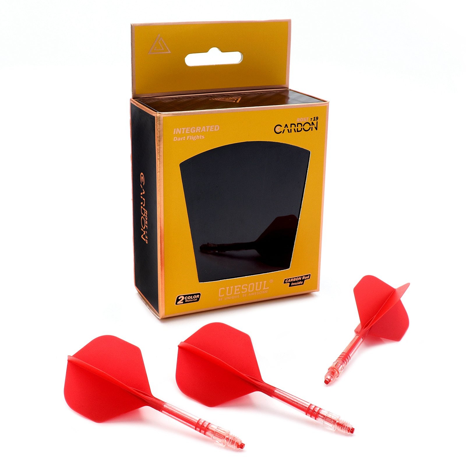 CUESOUL ROST T19 Carbon Integrated Dart Shaft and Flight Standard Shape-Red