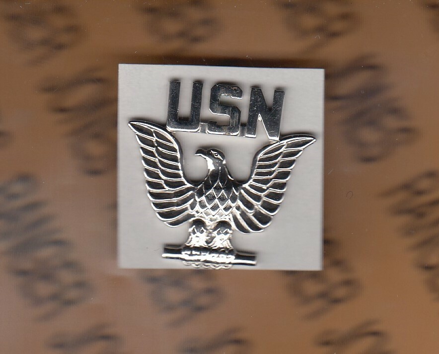USN Navy Enisted hat badge 1.25 inch screwback sb Stabrite