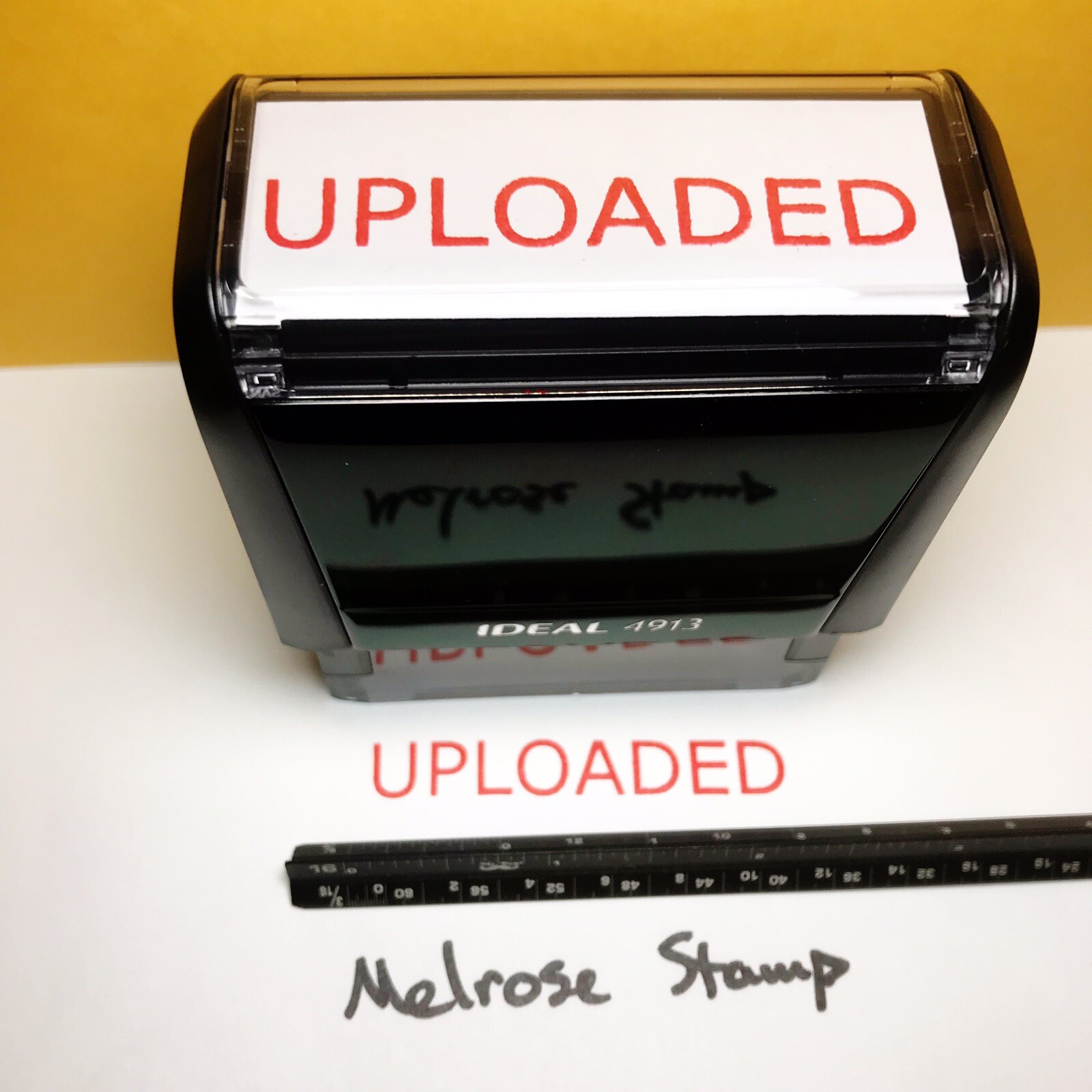 Uploaded Rubber Stamp Red Ink Self Inking Ideal 4913