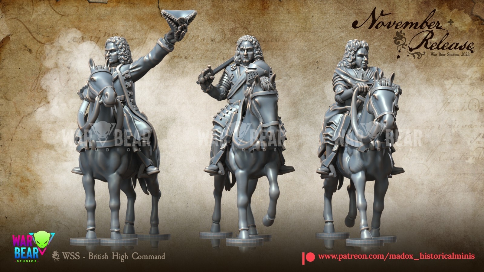 BattleCat Miniatures WSS British High Command Spanish Succession War 28mm 35mm +