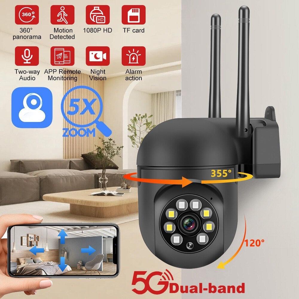 4PCS Wireless 5G WiFi Security Camera System Outdoor Night Vision Two Way Audio