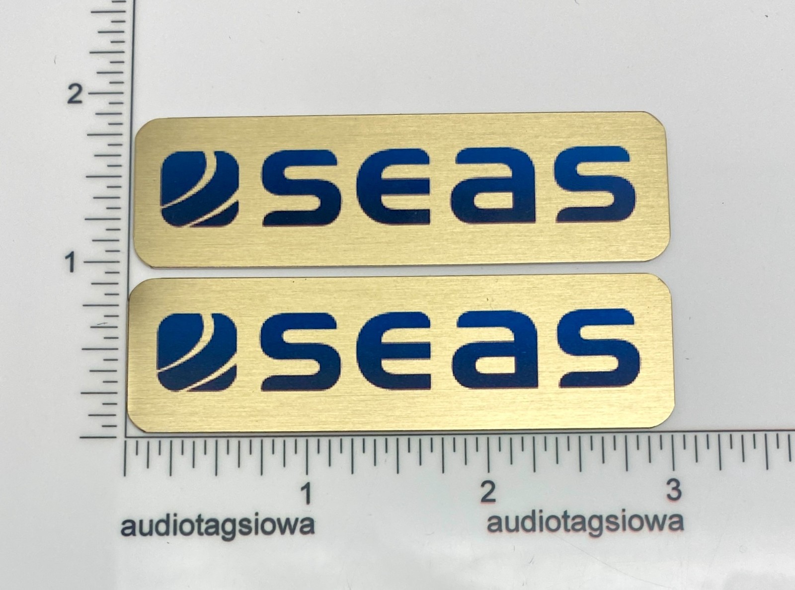 Seas Speaker Grill Badges Pair Custom Made Aluminum
