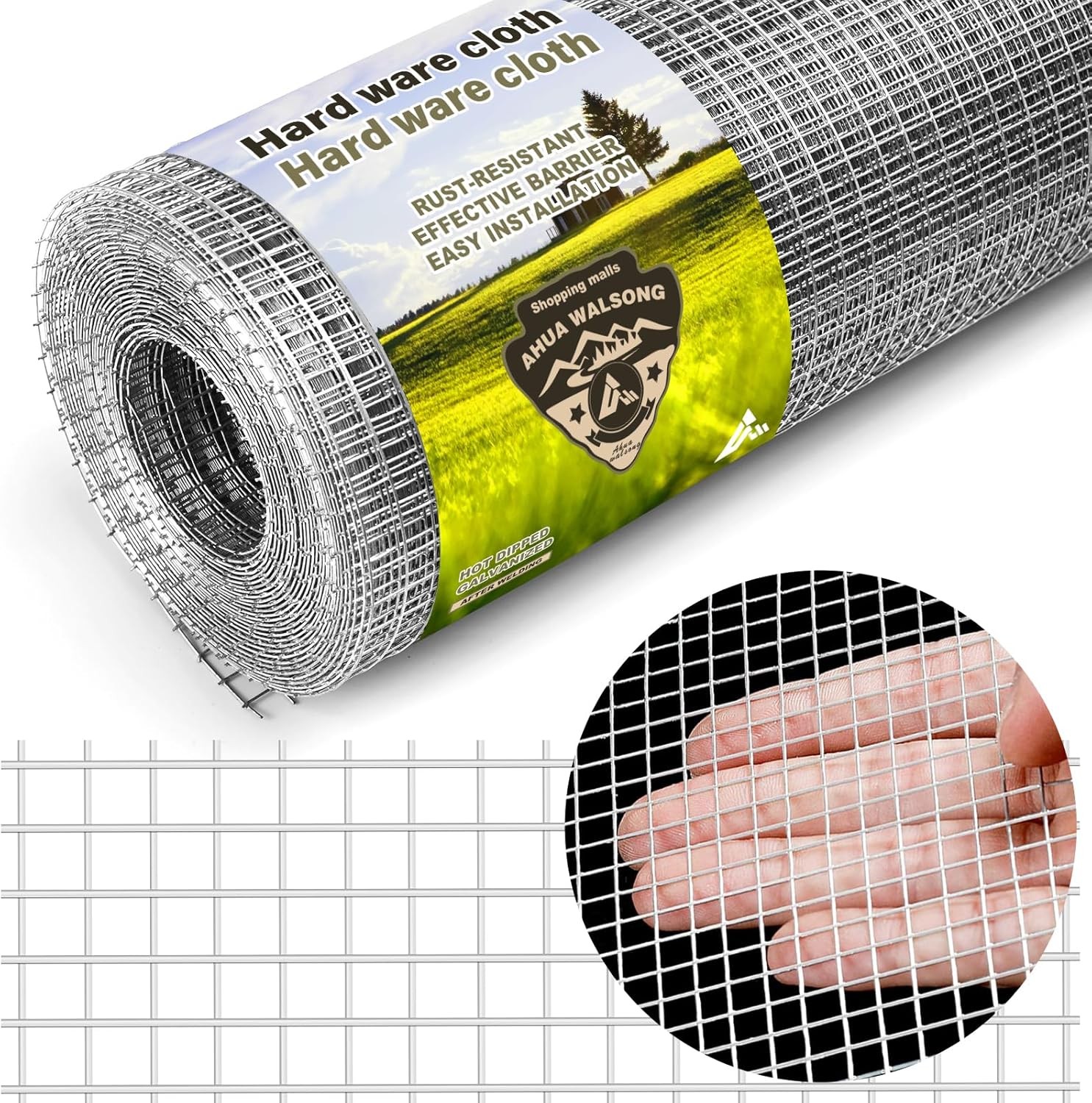Hardware Cloth 1/4 Galvanized Wire Mesh Roll 4" x 20' (23 GA) - Chicken Wire Fen