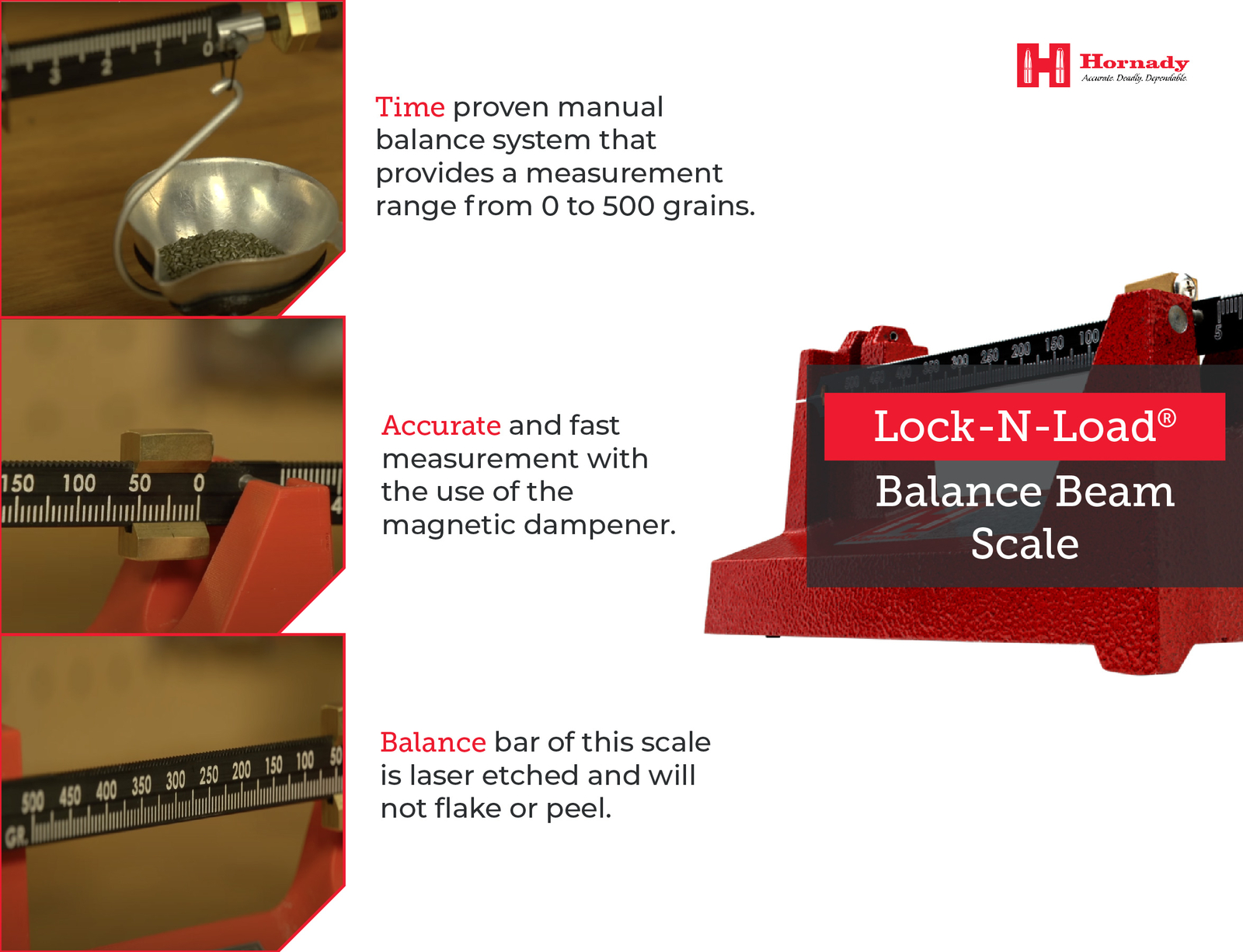 Hornady 050109 Lock-N-Load Balance Beam Scale,Red