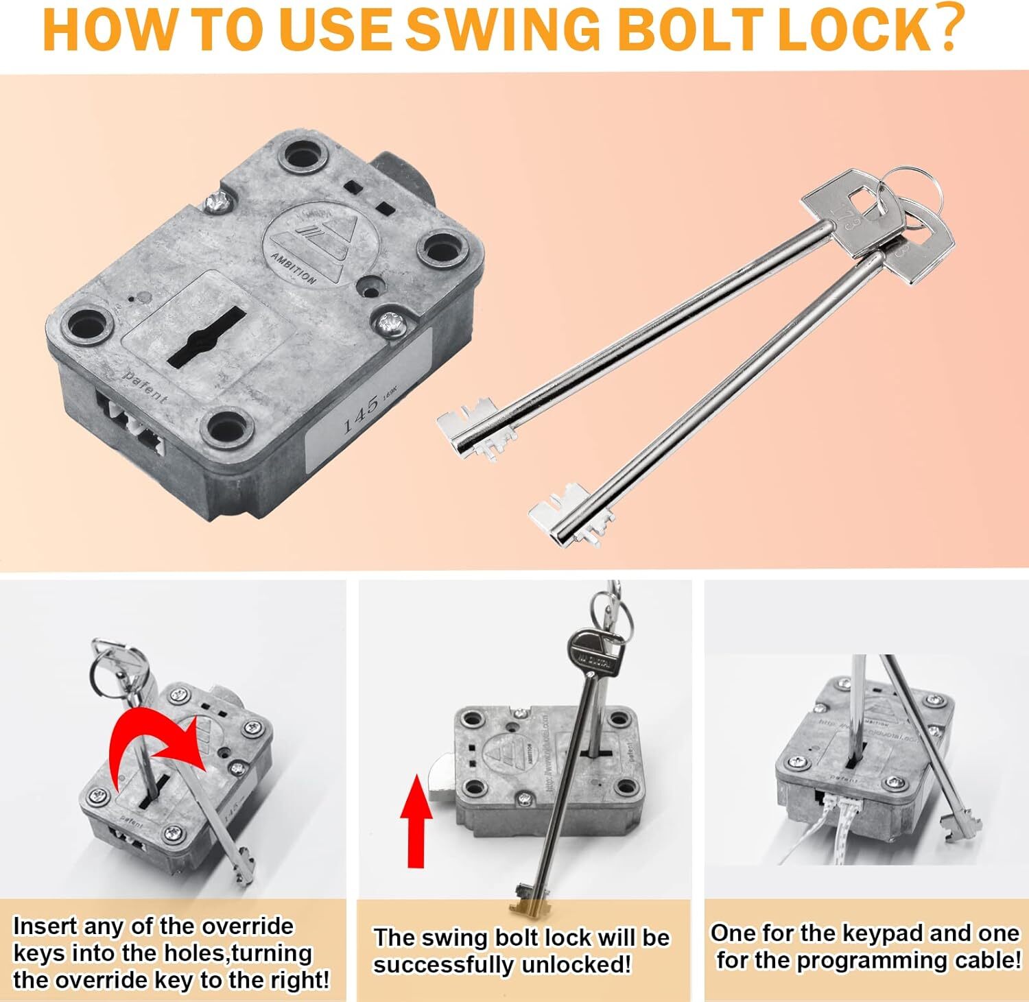 Gun Safe Lock Replacement & Right Swing Bolt Lock Digital Electronic Keypad Lock
