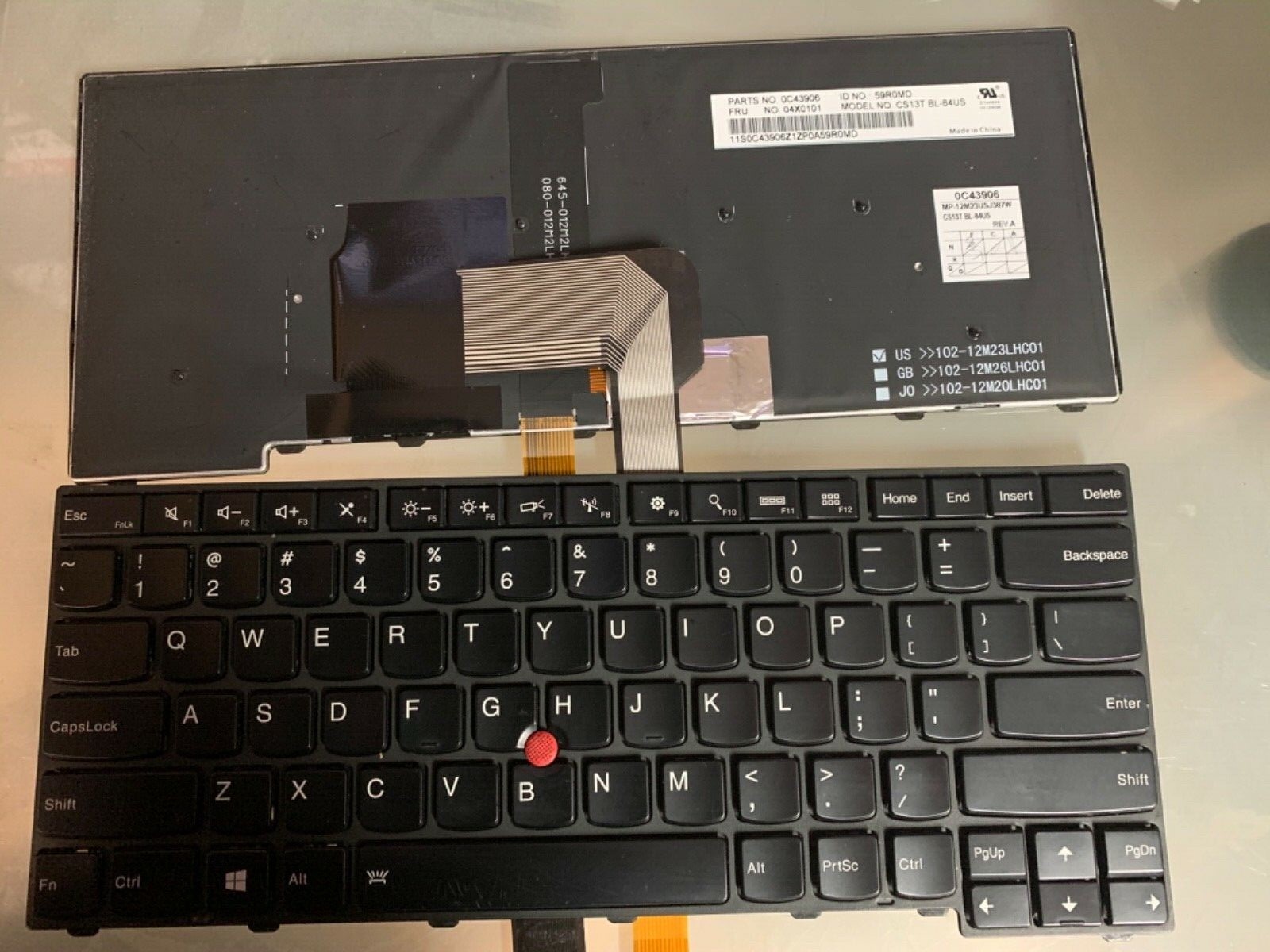 Lenovo Thinkpad Keyboard 04X0101 0C43906 CS13TBL Backlit Model