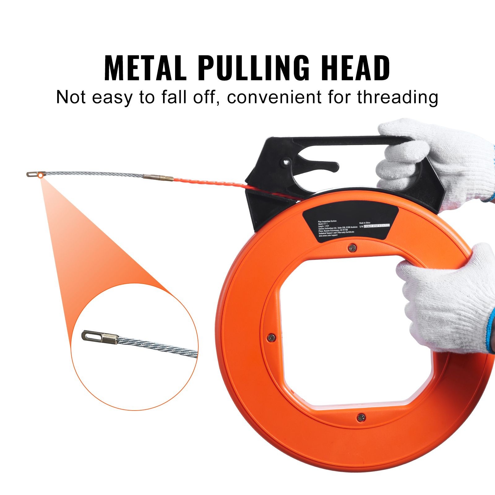 125ft PET Fish Tape Non-Conductive Electrical Wire Puller Cable Fishing Tool
