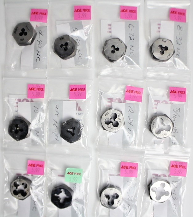 Hanson USA Hex Die SELECT 4 5 8 10 12 5/16 3/8 7/16 1/4 1/2 NC SAE #93j