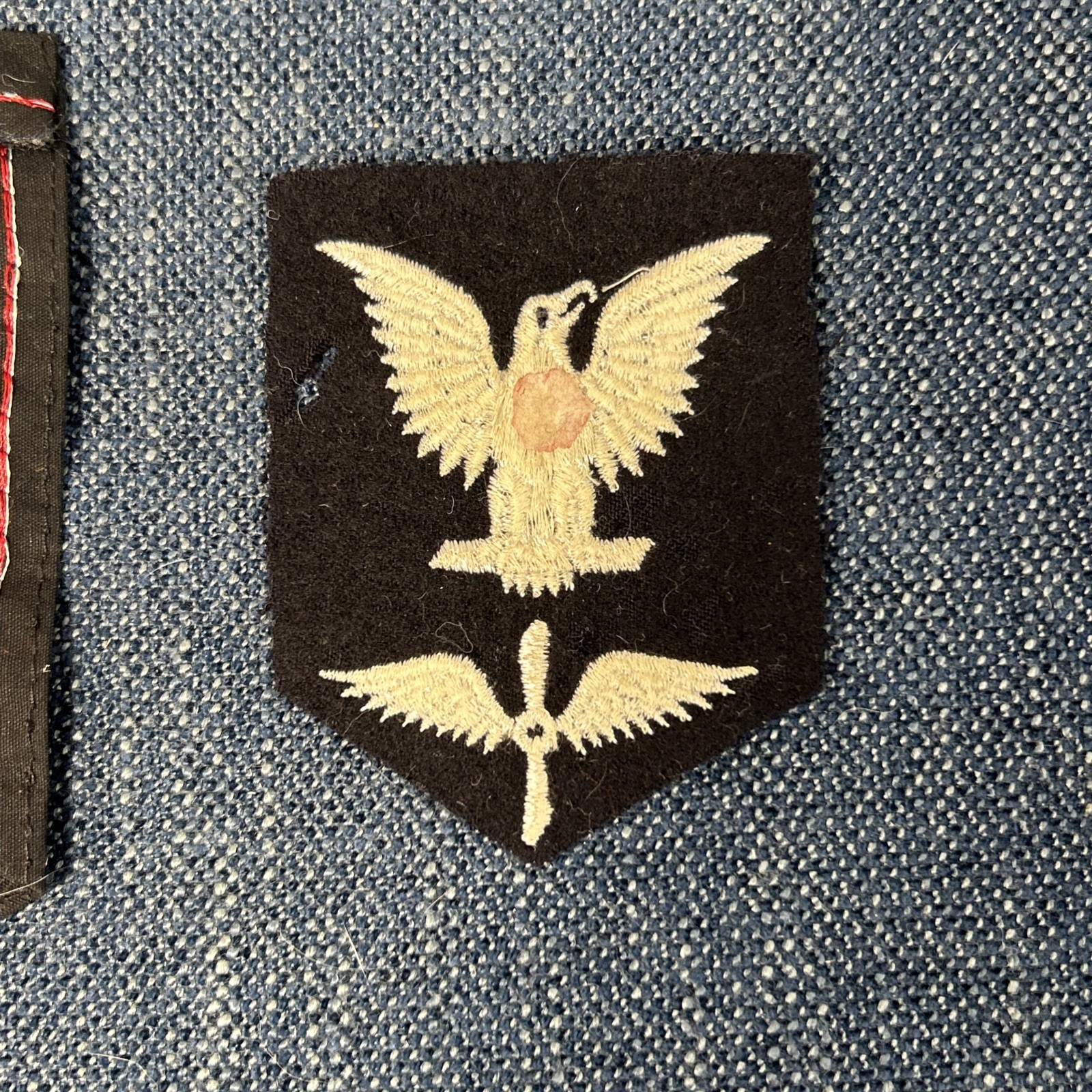 2 WWII USN US Navy White Eagle Bird Patch On Black