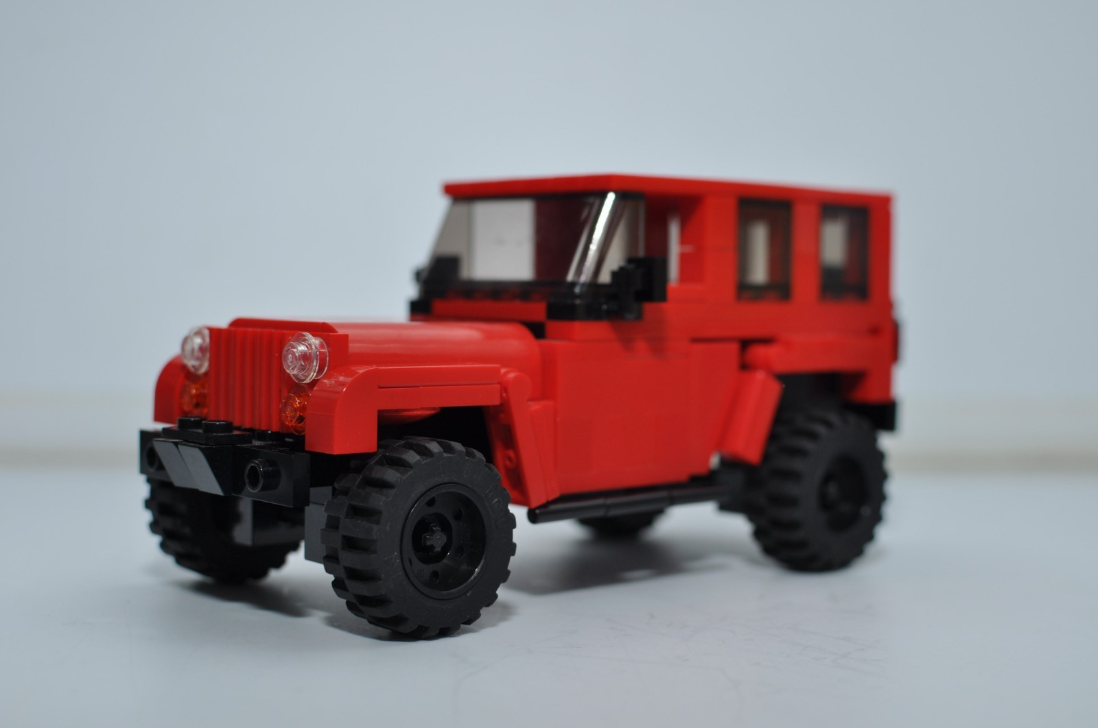 JK Red Overland Truck Offroad Model Built and Compatible with LEGO® Bricks