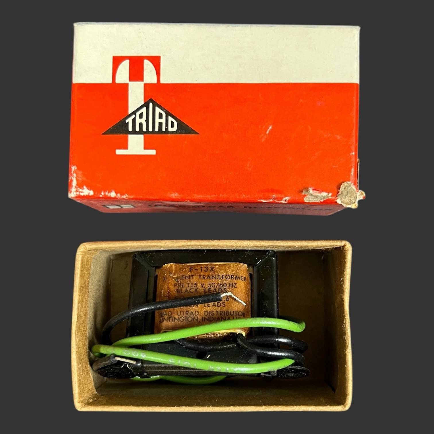 Vintage Triad Utrad Distributor F-13X Filament Transformer with Original Box