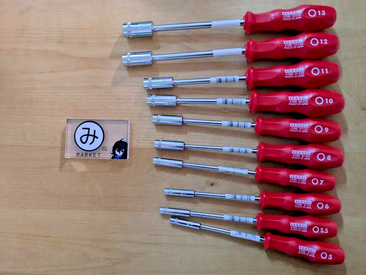 Vessel 4100 Power Socket nut driver 10 piece set Hexagon 5mm-13mm made in Japan
