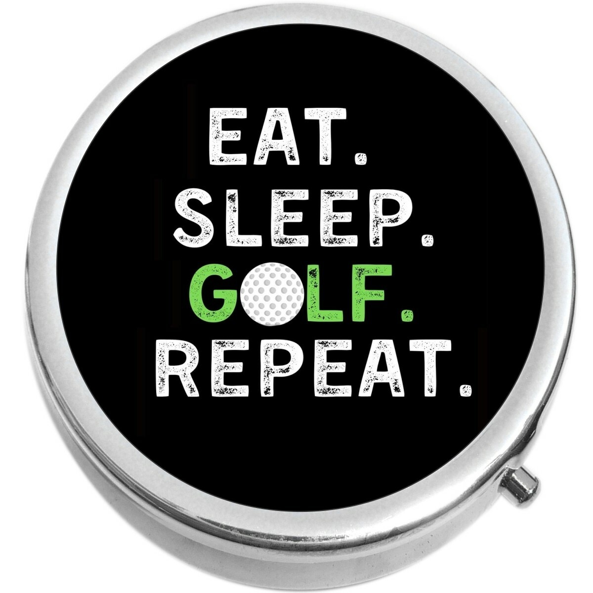 Eat Sleep Golf Repeat Pill Box Medicine Pill Box