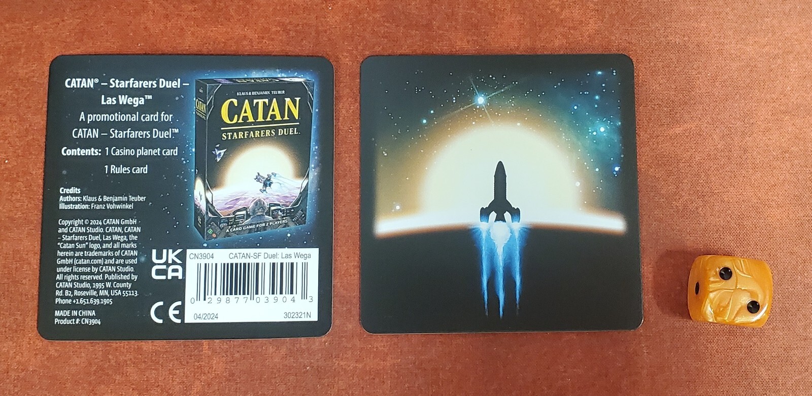 Catan Starfarers Duel Promo Las Wega Casino Card & Promo Die (1-#) Free Shipping