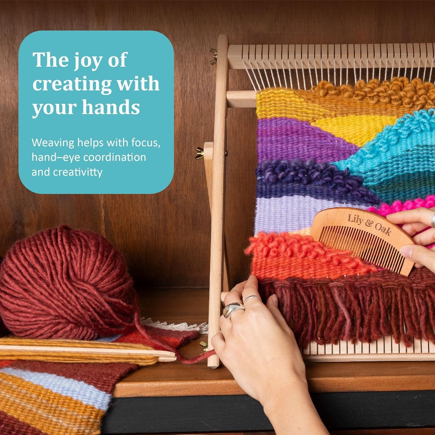 Friendly Table Loom & Lap Loom with Yarn, Tools & Instructions | Wooden