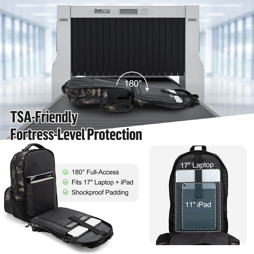 Multi-Purpose Tactical Backpack, 40L Large Main Bag + 6L Insulated Pocket