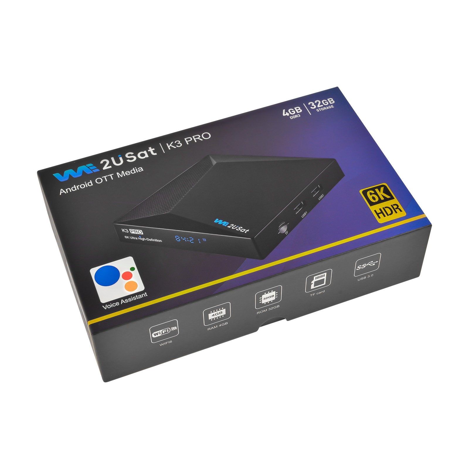 WE2USAT K3 PRO 6K Super Clear Android Smart TV Box Multi-function Media Player