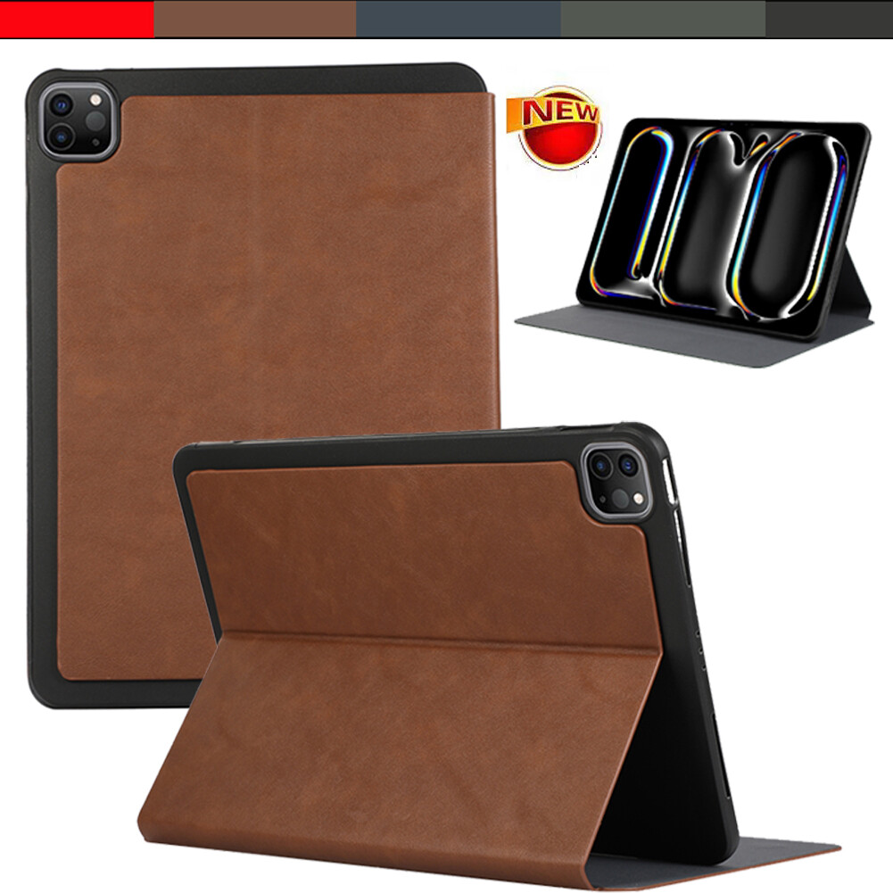 For iPad 7th 8th 9th 10th 11th Gen A16 Pro 11" M5 Leather Flip Stand Case Cover