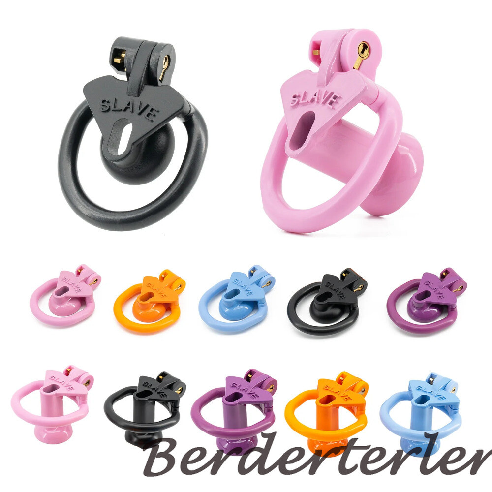Sissy Positive/Negative Mini Chastity Cage Lock with Plug Slave 4 Sizes Rings
