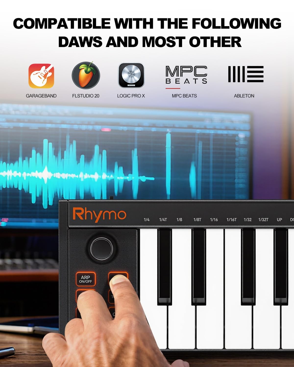 25 Key MIDI Keyboard Controller Portable USB MIDI Controller with Arpeggiator...