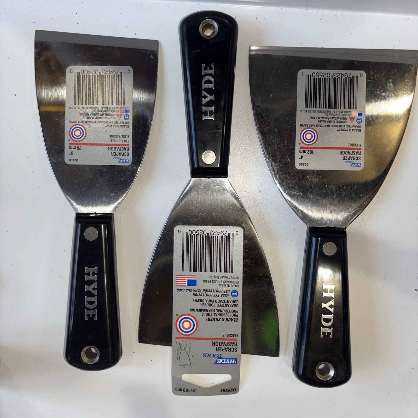 Three Hyde Scrappers 3” 3.5” 4”
