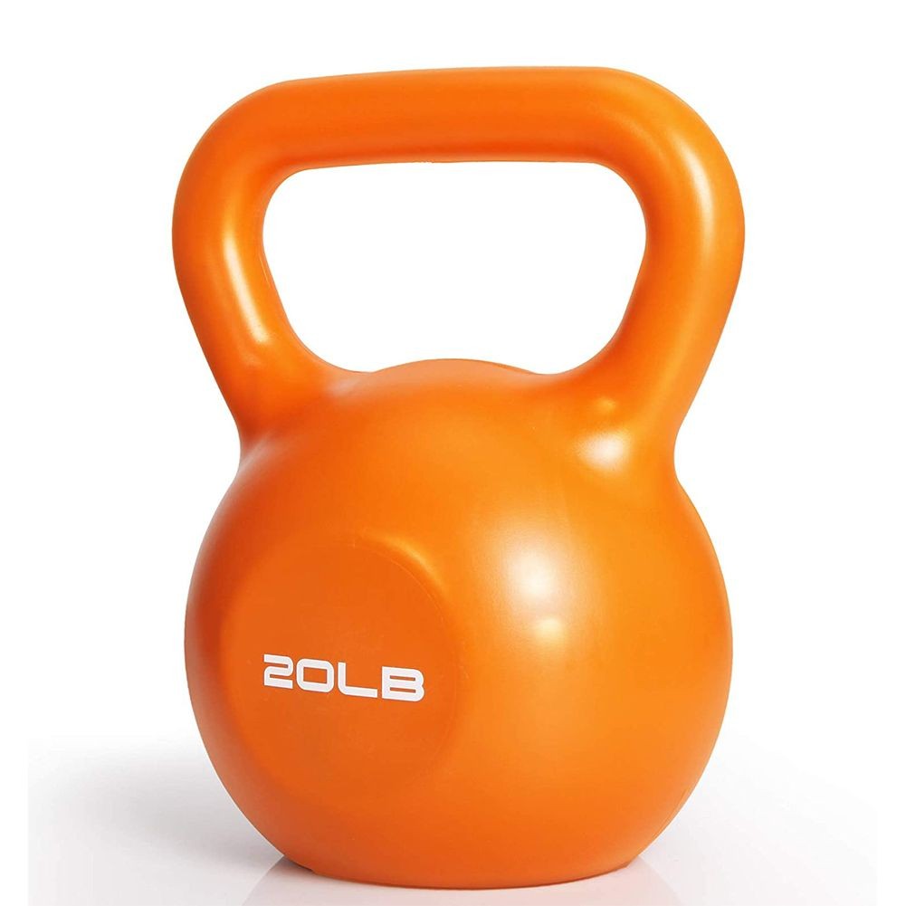 20 lb Kettlebell Weight Vinyl Coated Home Gym Strength Training Workout NEW