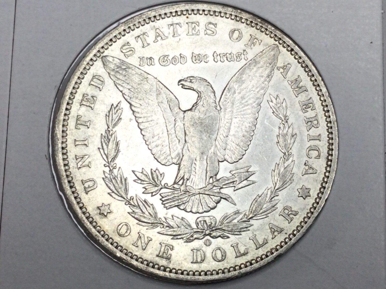 1896-O Morgan Dollar in almost uncirculated