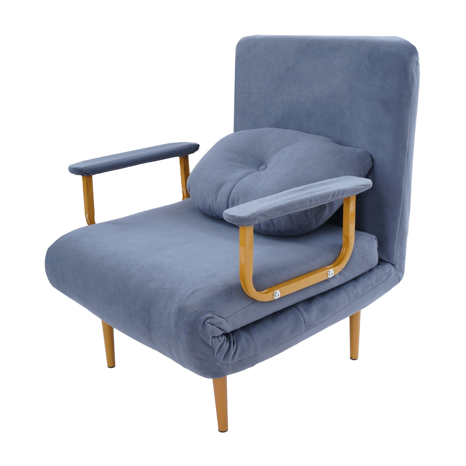 Convertible Sofa Bed Folding Sofa Bed w/ Pillow & 5-Position Adjustable Backrest