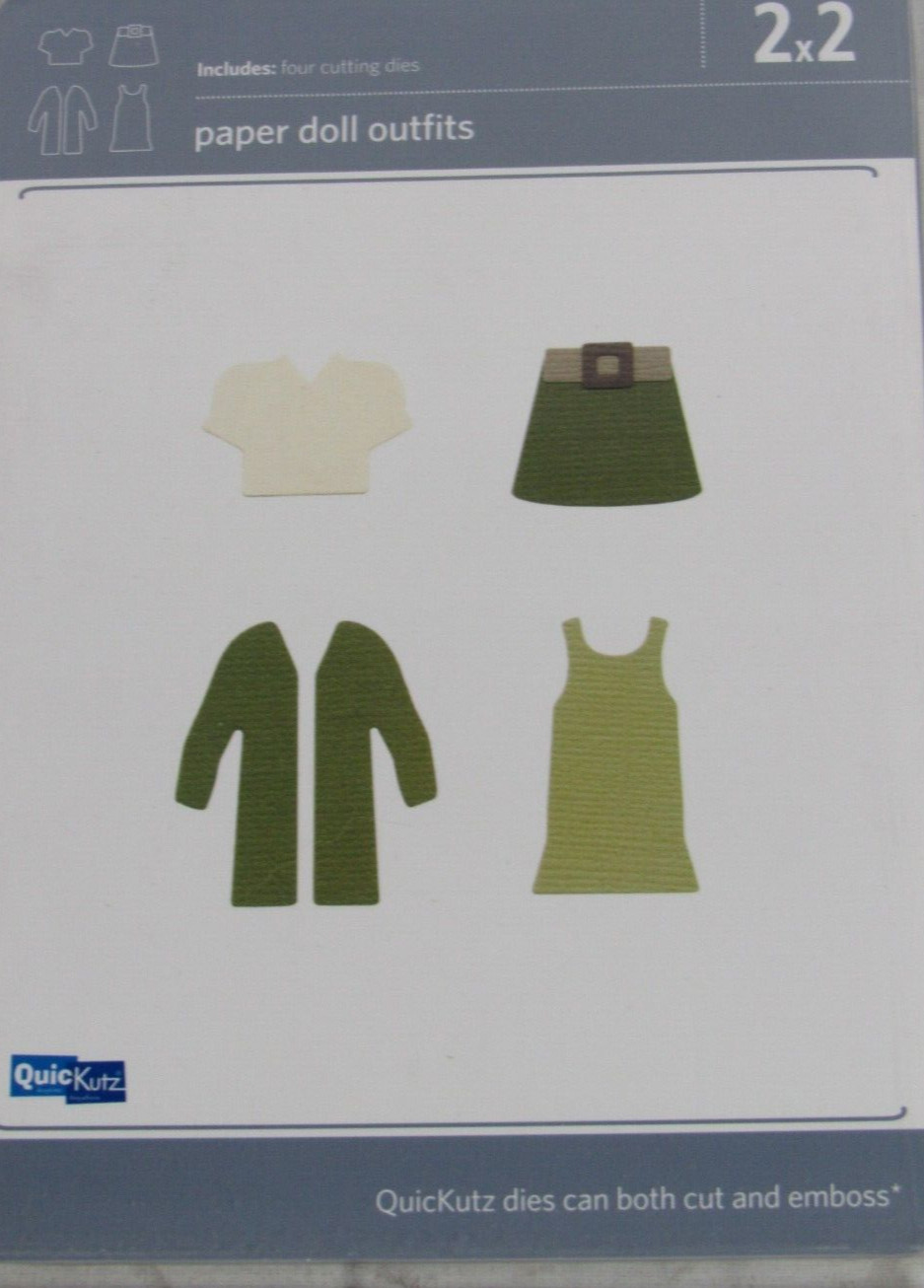 QuicKutz Paper Doll Outfits 2x2, 4 Cutting Die Set 4PK-2x2-0003