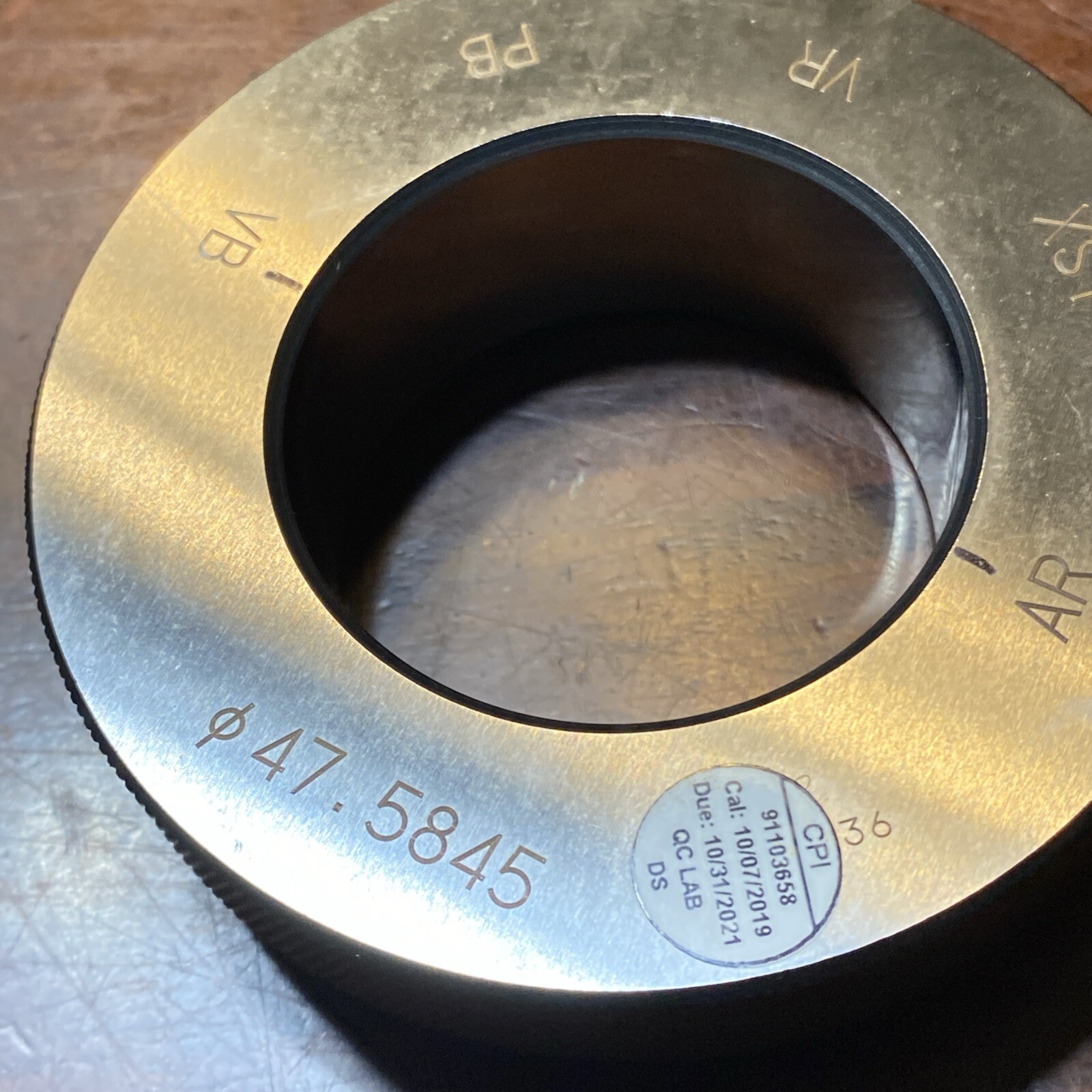 Smooth Plain Bore Ring Gage 47.5845mm VB PB VR ISX (D16)