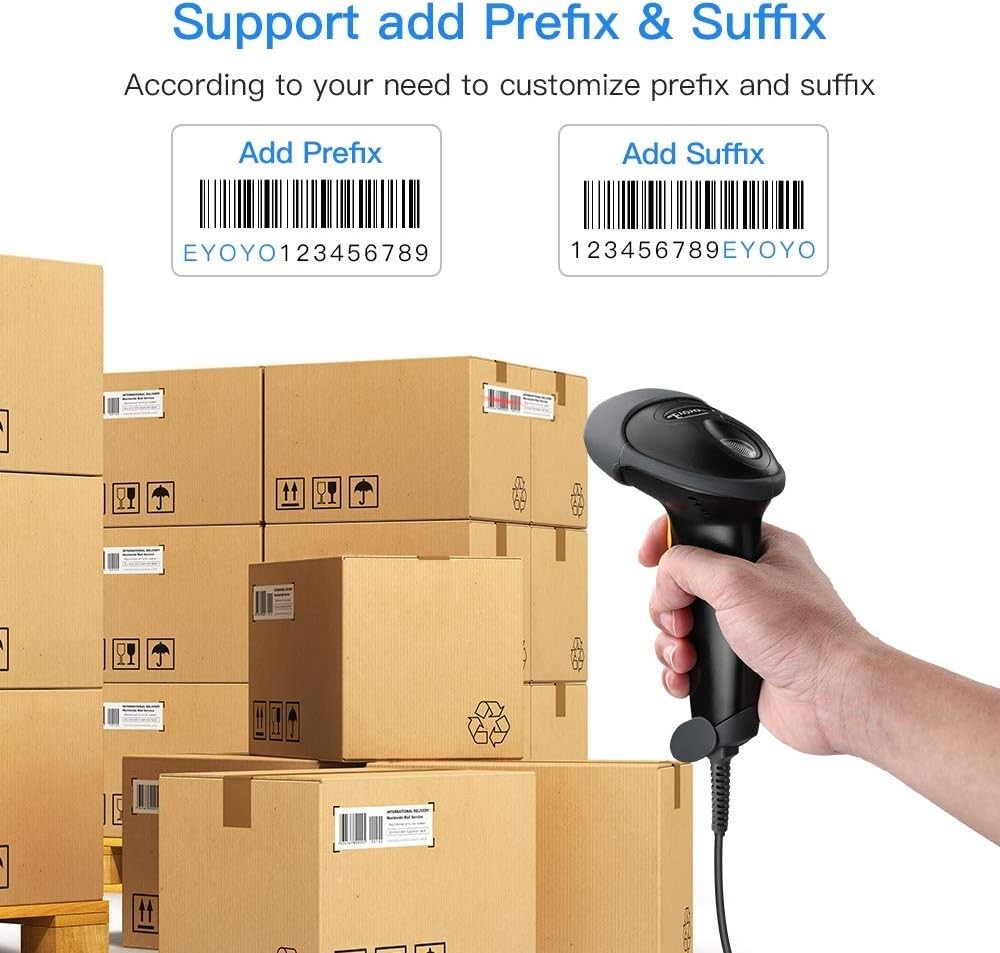 Handheld USB 2D Barcode Scanner, Wired Automatic QR Code Scanner Data Matrix ...