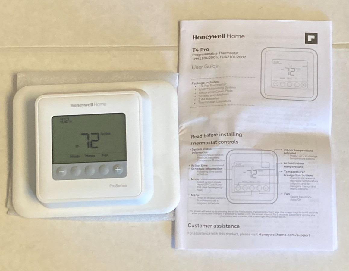 Honeywell T4 Pro Programmable Thermostat - TH4110U2005