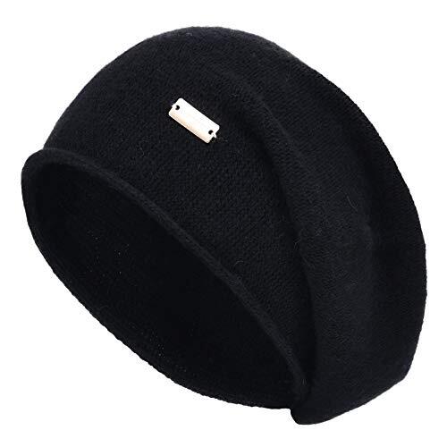 Cashmere Slouchy Knit Beanie Hat for Women Winter Soft Warm Wool Cap