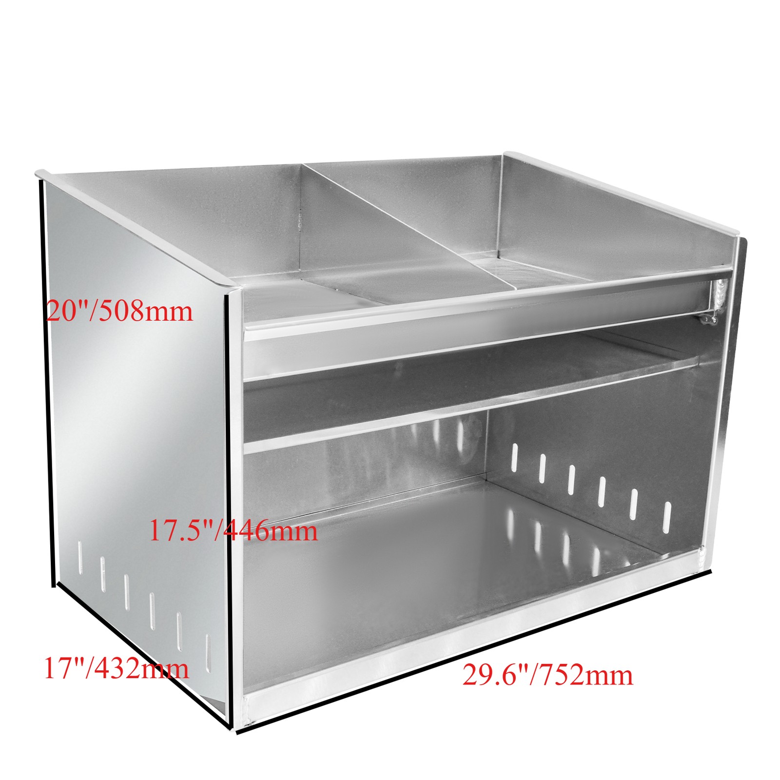 Deluxe Dual Aluminum Helmet Bay Shelf Holder Storage Cabinet Organizer
