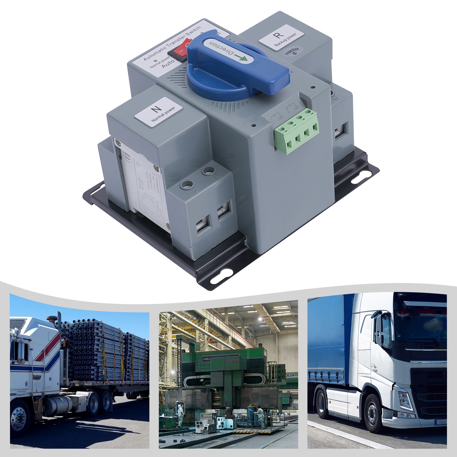 63A ATS Dual Power Automatic Transfer Switch for Generator Changeover Switch 2P