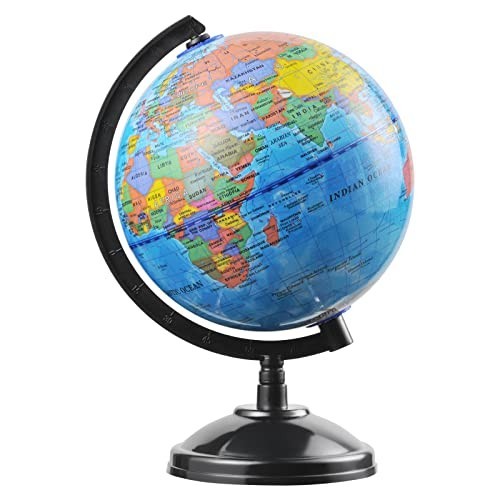 World Globe for Kids Learning - 6 inch Interactive Earth Globe with Stand for...