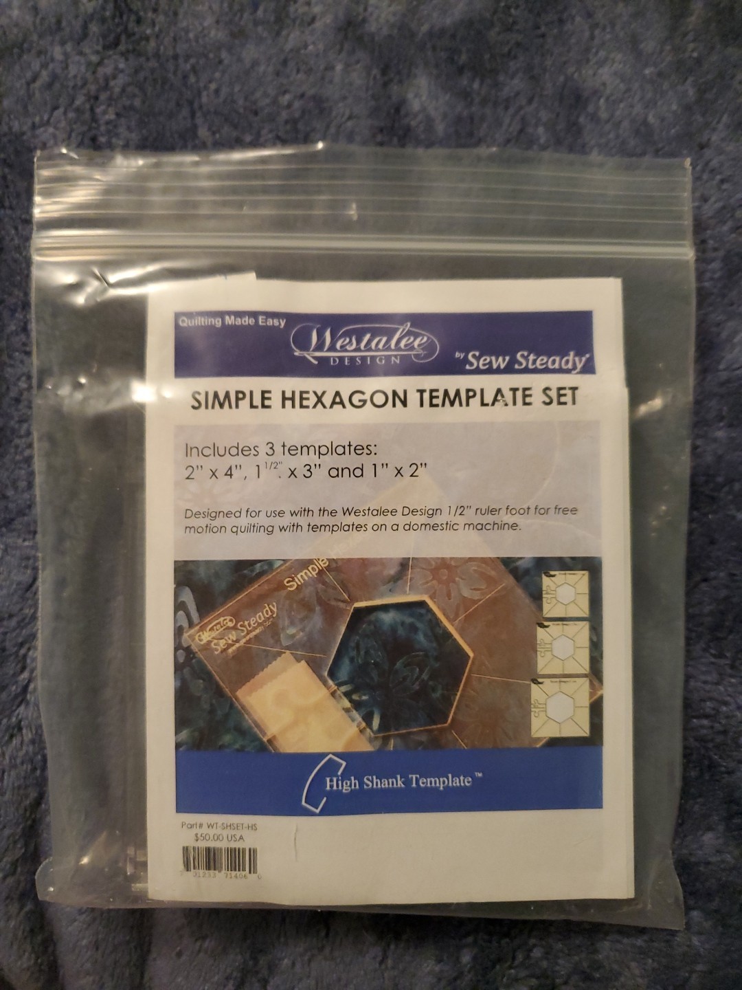 Westalee Sew Steady Simple Hexagon High Shank Template Set