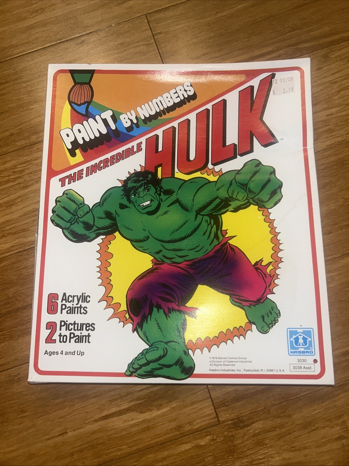 1978 Hasbro Paint By Number The Incredible Hulk 2 Pictures Paint New Out Of Box