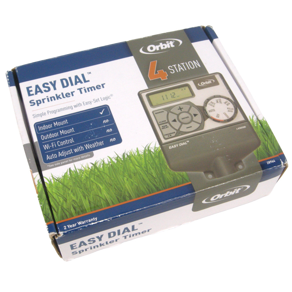 Orbit Easy Dial 4-Station Sprinkler Timer Model 28964 NOB