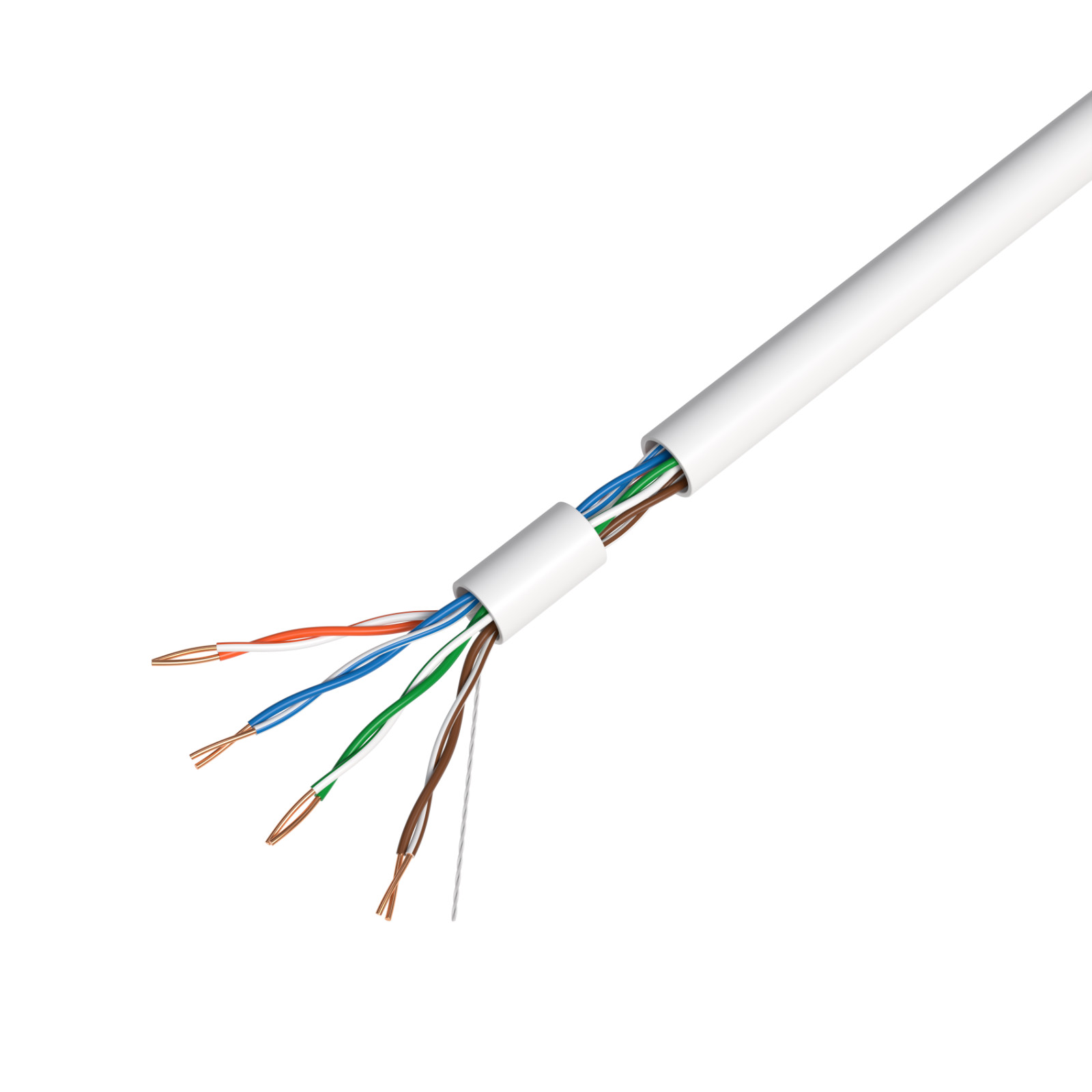 1000ft CAT5e UTP Solid Ethernet Network LAN Cable 24AWG Pull Box Bulk Wire White