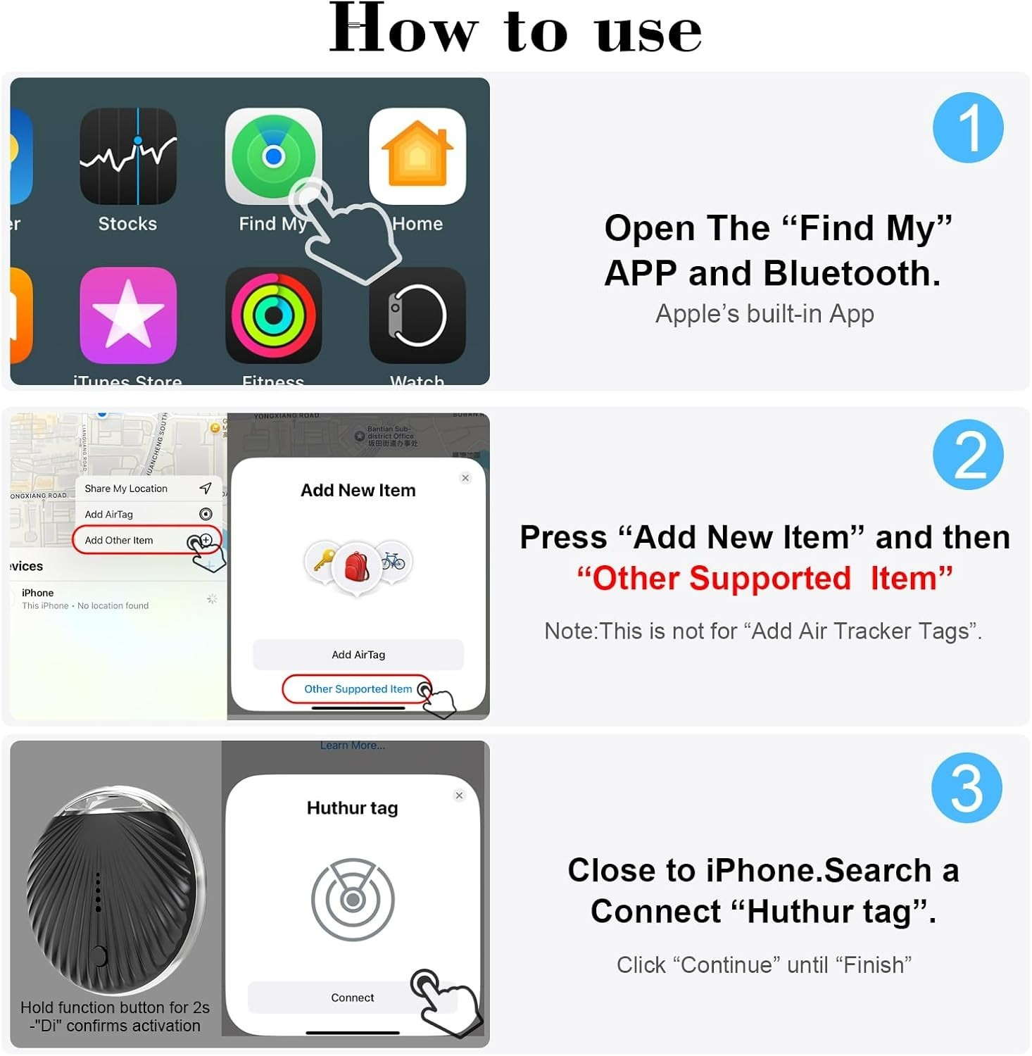 4 Pack Smart Bluetooth Tracker Tags Apple Find My MFi Certified (IOS only)