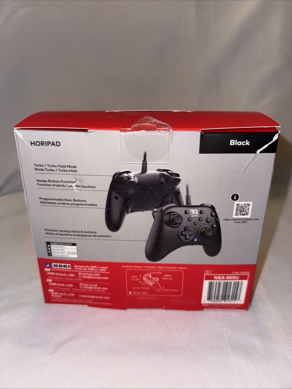 Genuine HORI HORIPAD Turbo Controller (Black) for Nintendo Switch & Switch 2 NEW