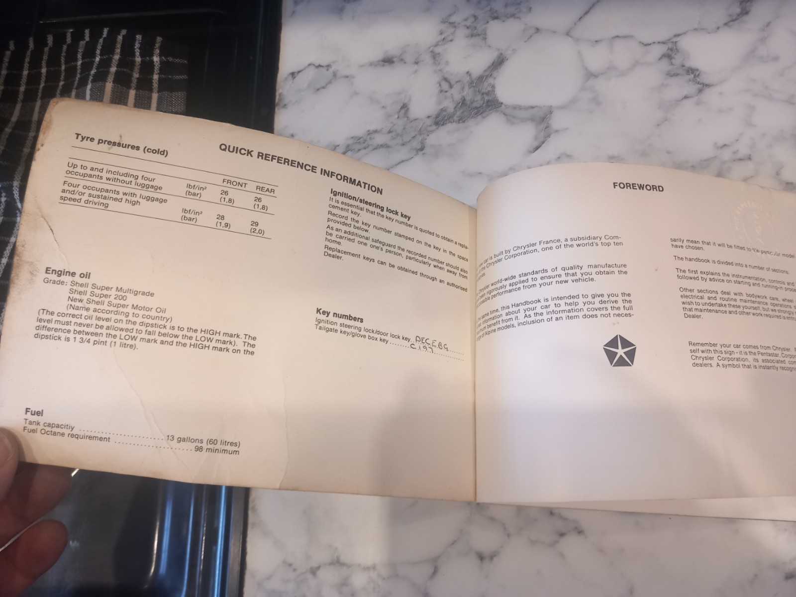 Chrysler Alpine Owners Handbook