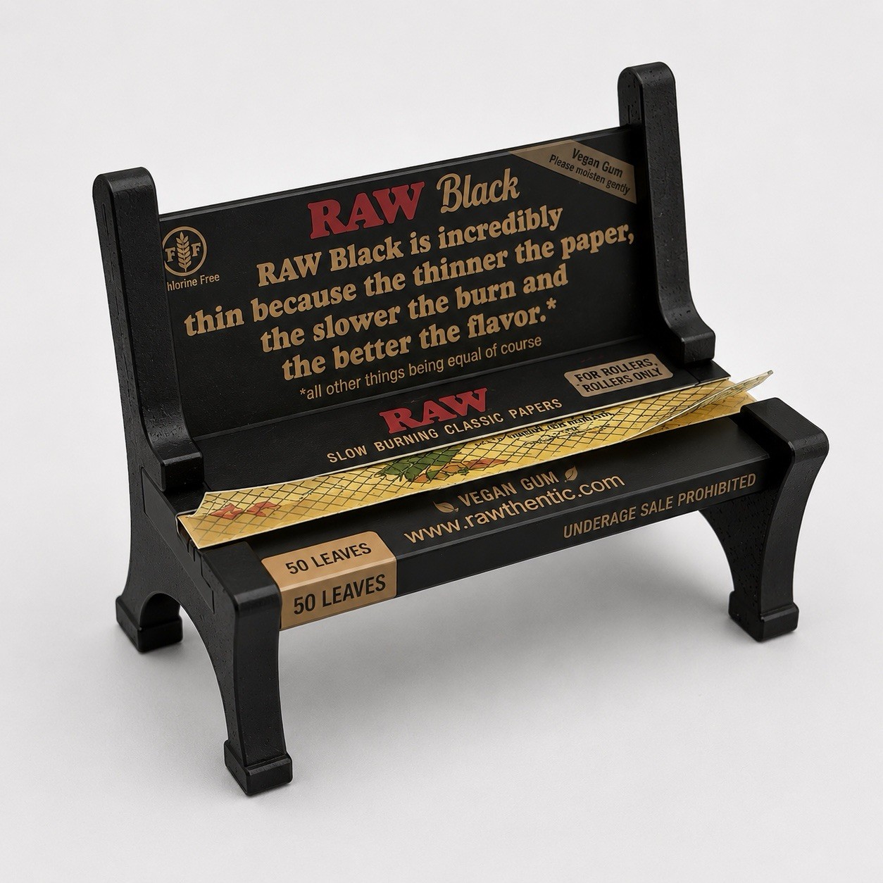 RAW BLACK Slow Burning Papers + Black Rolling Paper Bench Display Bundle