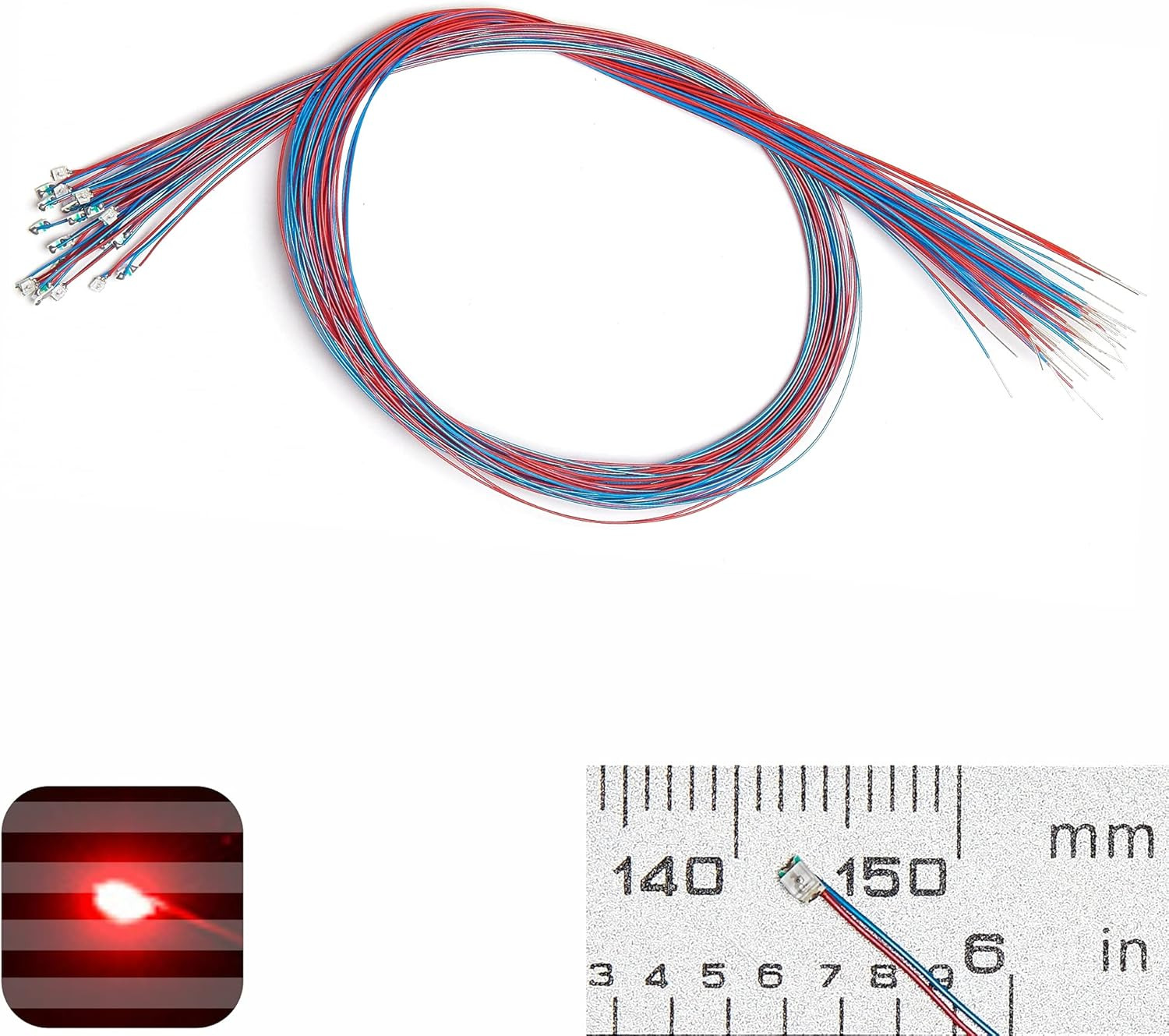 25PCS Pre-Wired Micro Blinking Leds(Light Mode: Flashing Red Light) 0805 SMD Led