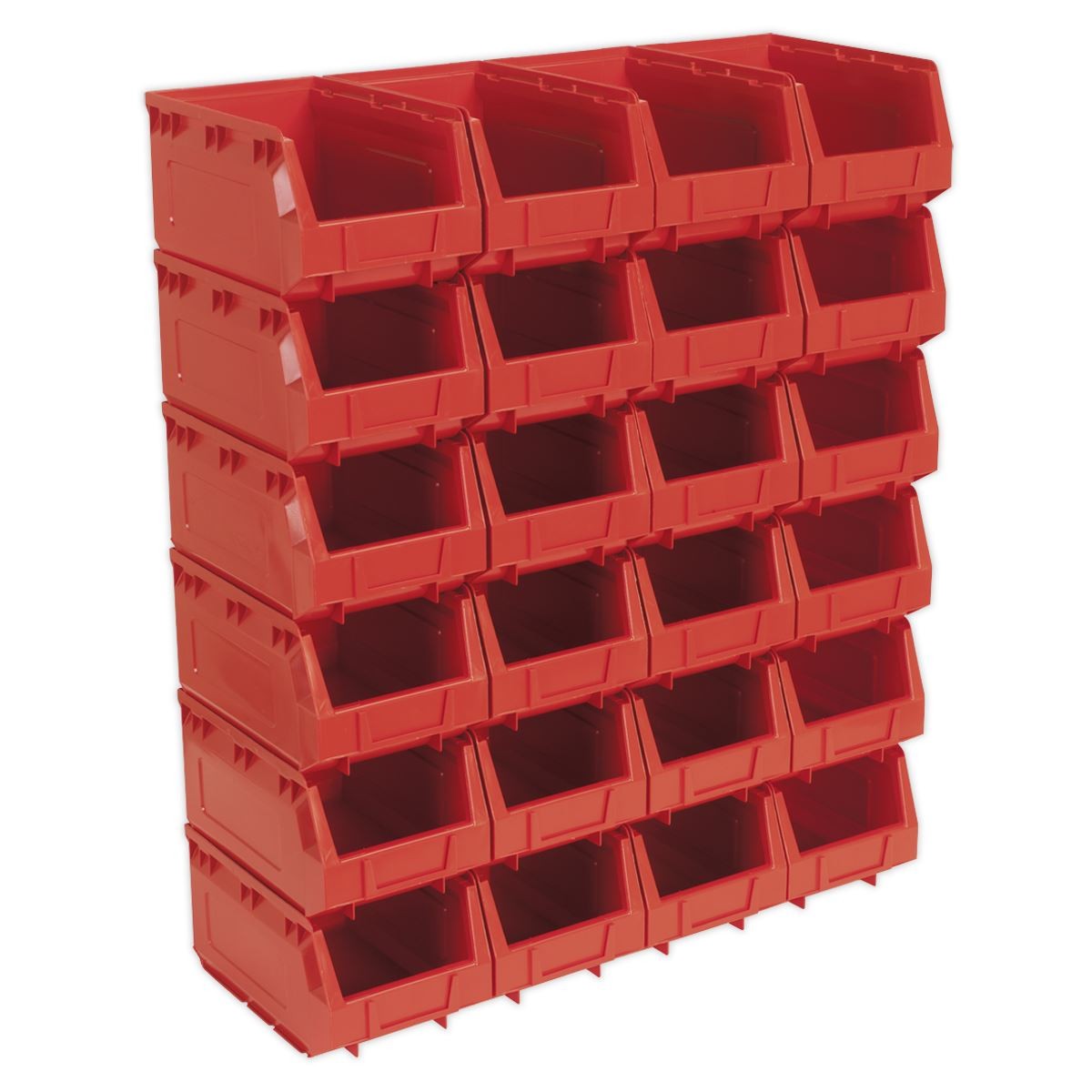 Sealey Rangement Plastique Poubelle 150 x 240 x 130mm - Rouge Paquet De 24